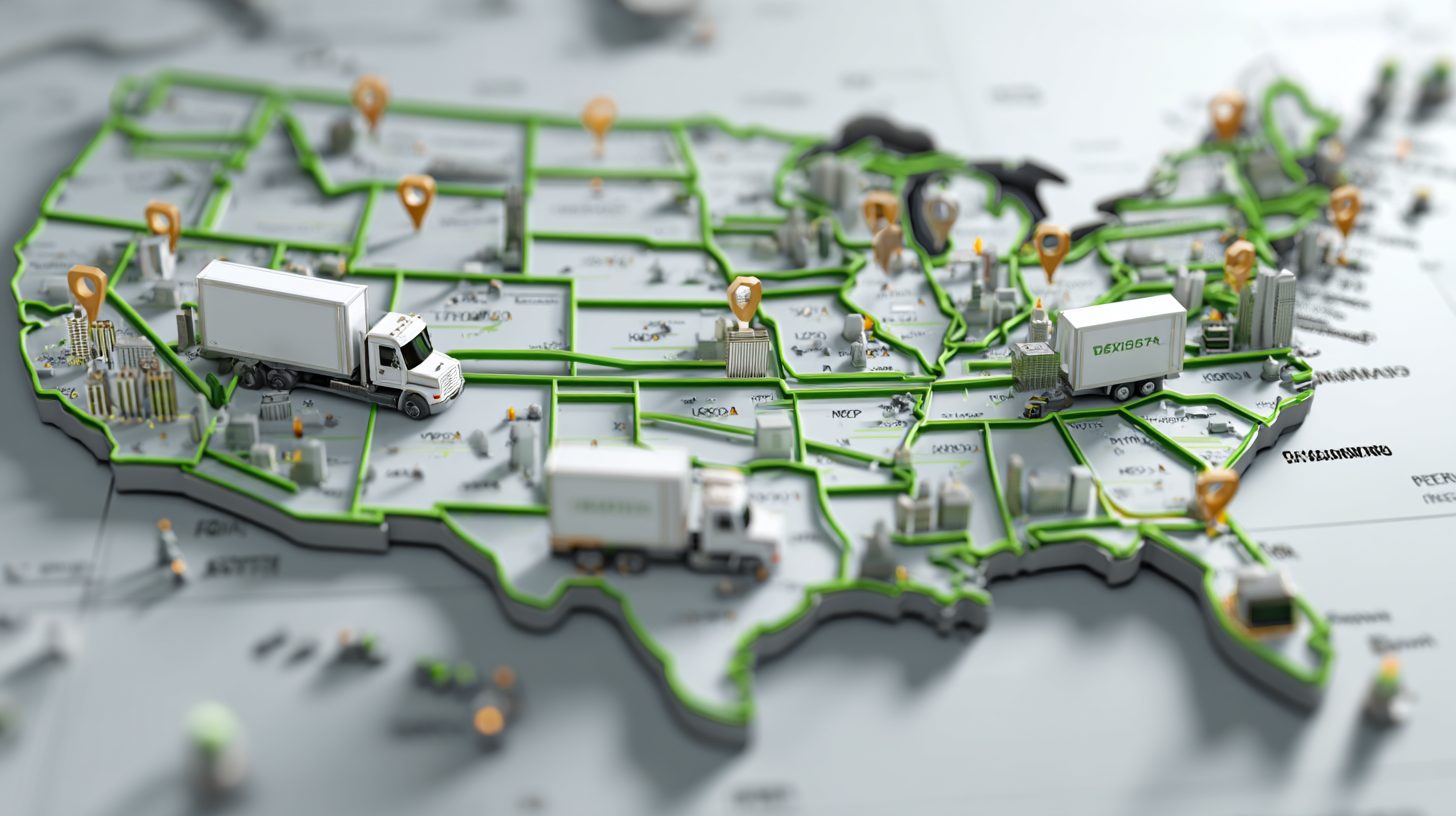 US map showing moving routes and cost by city